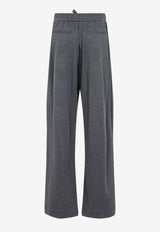 Elasticated-Waist Track Pants