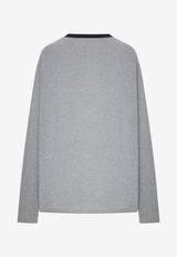 Miu Miu Long-Sleeved Logo T-shirt Gray MJLA31SOOO1841_F0BD9
