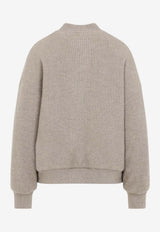 Rib Knit Cashmere Cardigan
