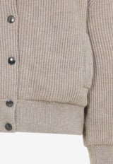Rib Knit Cashmere Cardigan