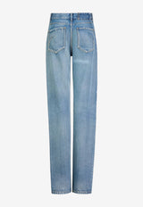 Alaïa Straight-Leg Washed Jeans Blue AA9P1274D023CA20_DIRTY WASH_70281546
