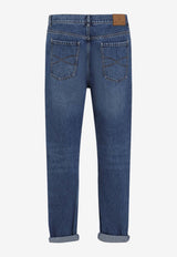 Medium-Wash Straight-Leg Jeans