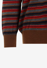 Striped Cashmere Polo Sweater