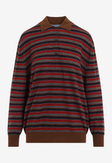 Striped Cashmere Polo Sweater