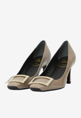 Roger Vivier Belle Vivier 70 Trompette Pumps in Patent Leather Beige RVW40015280-D1P-C415