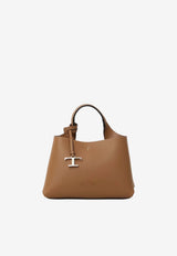 Tod's Micro T Timeless Top Handle Bag in Hammered Leather Brown XBWAPAEL000-QRI-S410