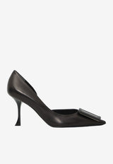 Roger Vivier Viv' in The City 85 D'Orsay Pumps in Nappa Leather Black RVW83045810-91T-B999