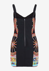 Carretto Print Mini Charmeuse Dress