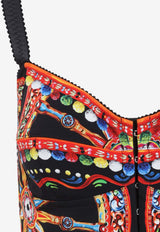 Carretto Print Mini Charmeuse Dress