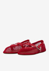 Alaïa Fishnet Ballet Flats Red AA3A029TK007--300
