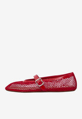 Alaïa Fishnet Ballet Flats Red AA3A029TK007--300