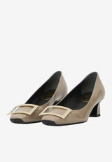 Roger Vivier Belle Vivier 45 Trompette Pumps in Patent Leather Beige RVW44815280-D1P-C415
