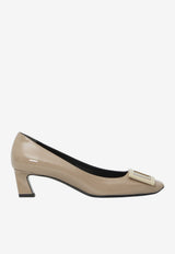 Roger Vivier Belle Vivier 45 Trompette Pumps in Patent Leather Beige RVW44815280-D1P-C415