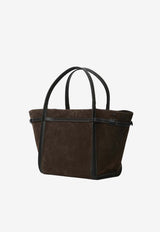 Tod's Medium T Signature Suede Tote Bag Brown XBWTIMA0300-P3A-201A