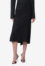 Victoria Beckham Pressed Wool Midi Skirt Black 1326WSK007362DWO/T_VIBEC-DG