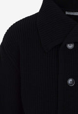 Marino Waffle Knit Wool Cardigan