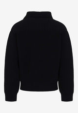 Marino Waffle Knit Wool Cardigan