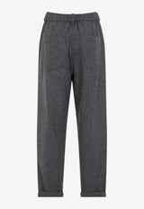 Straight-Leg Wool-Blend Pants