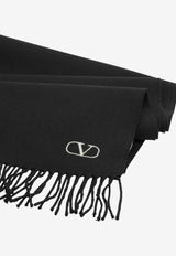 Valentino VLogo Wool Fringed Scarf Black 9Y2ET028UJC9RA_09f4f0cb-35b2-4b59-baaa-b280c5cf98fd