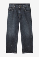 Golden Goose DB Kids Boys Splash-Print Faded Jeans Gray GKP02808P002716/T_GOLDE-60719