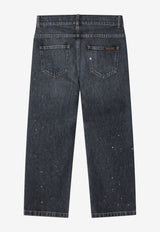 Golden Goose DB Kids Boys Splash-Print Faded Jeans Gray GKP02808P002716/T_GOLDE-60719