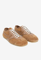 Suede and Leather Low-Top Sneakers
