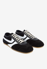 Suede and Leather Low-Top Sneakers