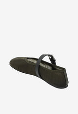 Miu Miu Buckle Mesh Ballet Flats Green 5F373E005099/T_MIU-F0393