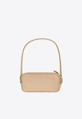 Miu Miu Logo Embossed Shoulder Bag Beige 5NE024AF8W_F0036