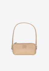 Miu Miu Logo Embossed Shoulder Bag Beige 5NE024AF8W_F0036