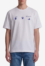 Off-White Bacco Arrow Skate Printed T-shirt White OMAA120F26-JER01810-100