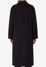 Max Mara Madame Double-Breasted Wool and Cashmere Coat Black 2621018010600-10806-003