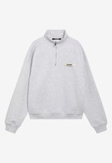 Jacquemus Gros Grain Half-Zip Sweatshirt Gray SSM00313AJ00174/T_JACQM-951
