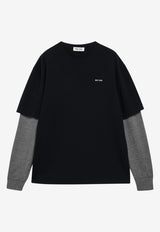 Miu Miu Layered Wool Sweater Blue MML07LOOO6061/T_MIU-F095J