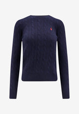 Polo Ralph Lauren Cable Knit Logo Sweater Blue 211971865003_HUNTERNAVY_70027107