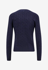 Polo Ralph Lauren Cable Knit Logo Sweater Blue 211971865003_HUNTERNAVY_70027107