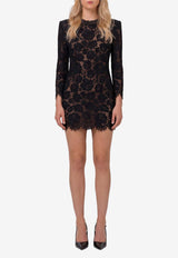 Self-Portrait Sheer Lace Mini Dress Black AW26-045S--B