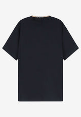 Burberry Check-Trimmed EKD T-shirt Black 8127628A1189_BLACK_70013690