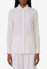 Max Mara Geranium Crepe De Chine Shirt White 2621116021600-10175-002