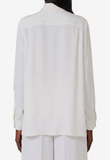 Max Mara Geranium Crepe De Chine Shirt White 2621116021600-10175-002