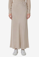 Max Mara Sospiro Long Silk Skirt Gray 2621106021600-10175-007