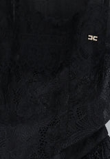Elisabetta Franchi Ruffled Lace Mini Dress Black AB98366E2110_Black_70281244