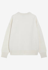 AMI PARIS Intarsia Knit Ami De Coeur Sweater White UKS838018/T_AMI-151