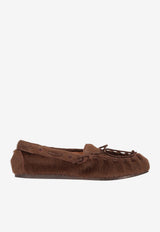 P.A.R.O.S.H Suede Leather Loafers Brown D070283POKSHOE_008