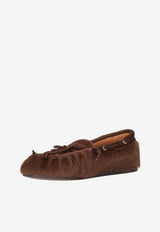 P.A.R.O.S.H Suede Leather Loafers Brown D070283POKSHOE_008