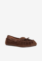 P.A.R.O.S.H Suede Leather Loafers Brown D070283POKSHOE_008