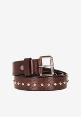 P.A.R.O.S.H Studded Leather Belt Brown D040510BLOUBELT_086