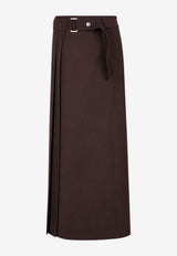 P.A.R.O.S.H Pleated Midi Skirt Brown D621213LILIUXY26_086