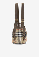 Mini Canvas Check Quilted Backpack