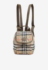 Mini Canvas Check Quilted Backpack